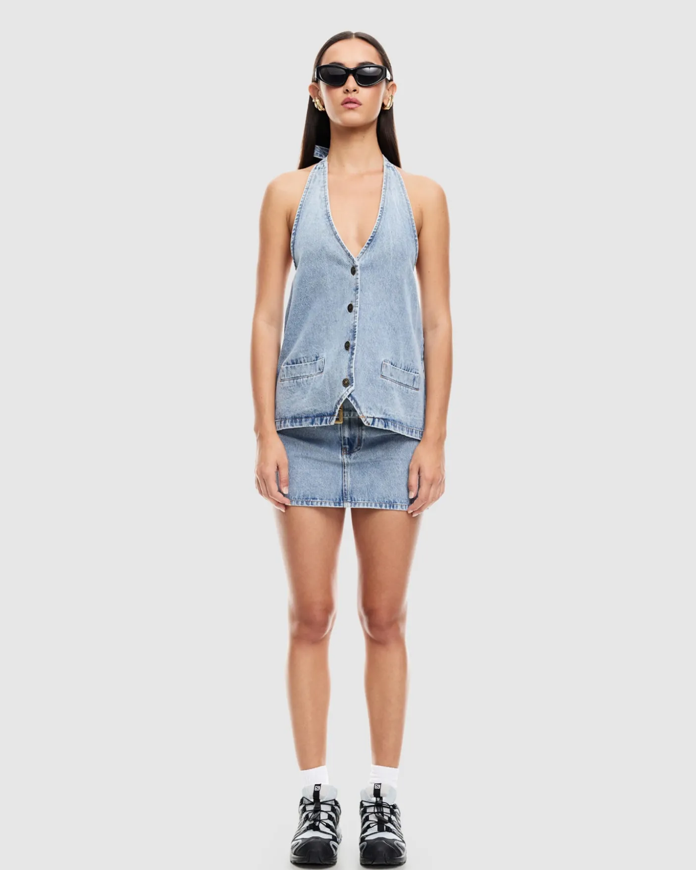 Hills Halter Denim Top