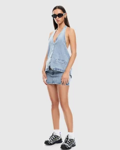 Hills Halter Denim Top