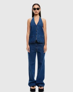 Hills Halter Denim Top