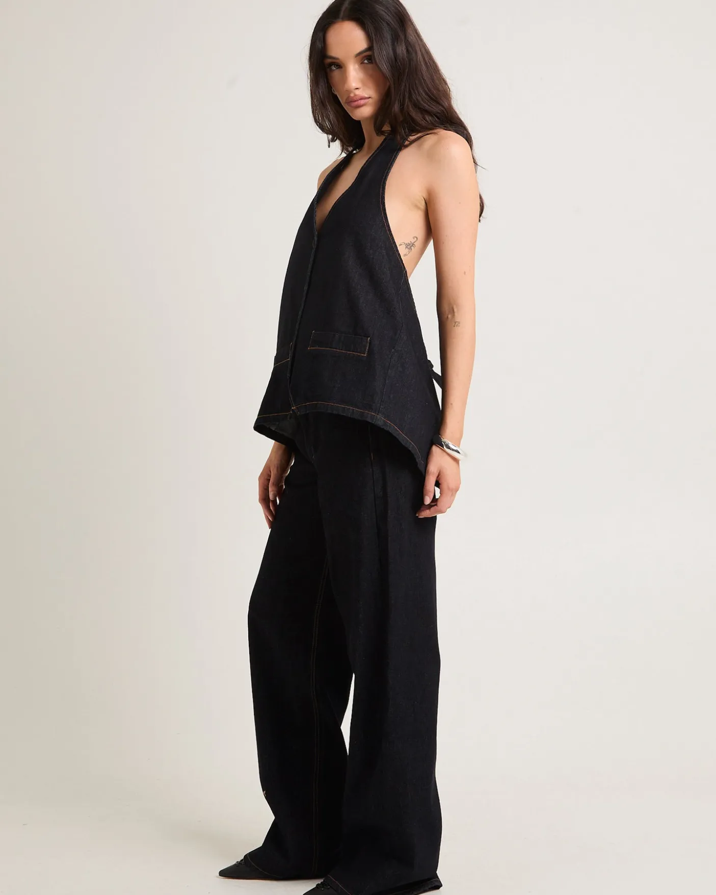 Hills Halter Denim Top