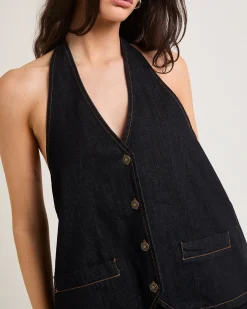 Hills Halter Denim Top