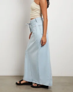 Iconic Long Denim Belt Skirt in So Called Pants