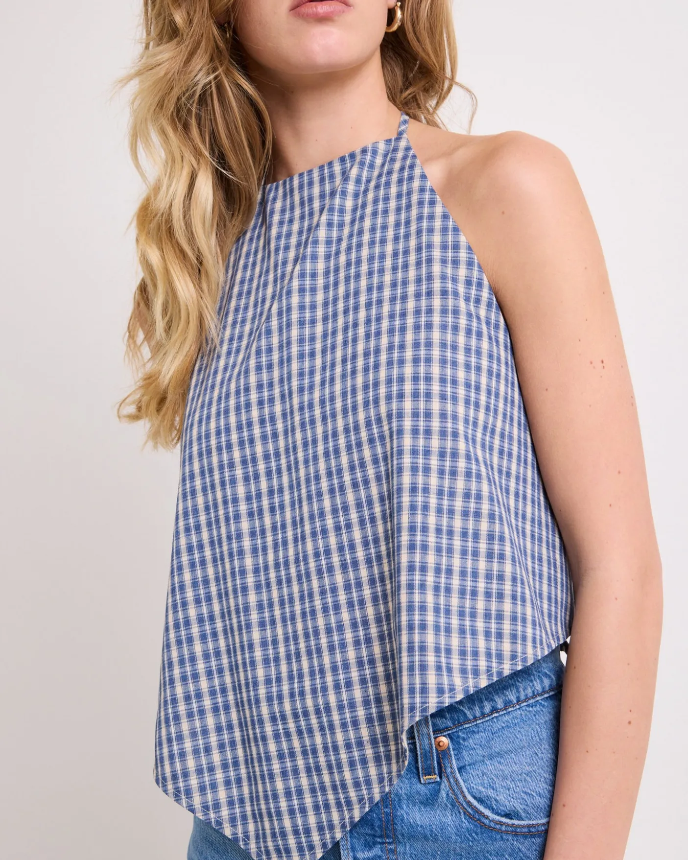 Iluka Check High Neck Top