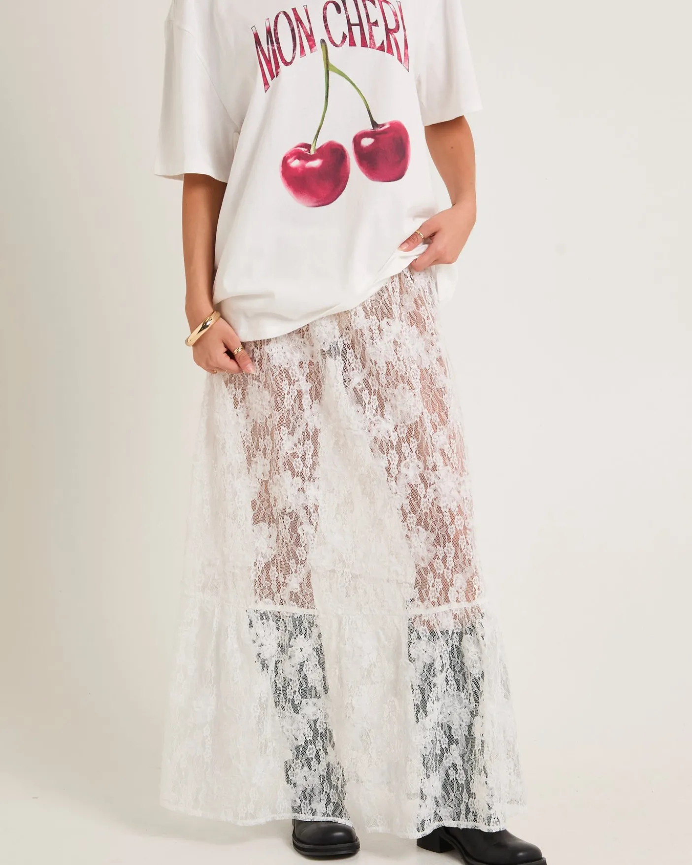 Imani Lace Tiered Maxi Skirt