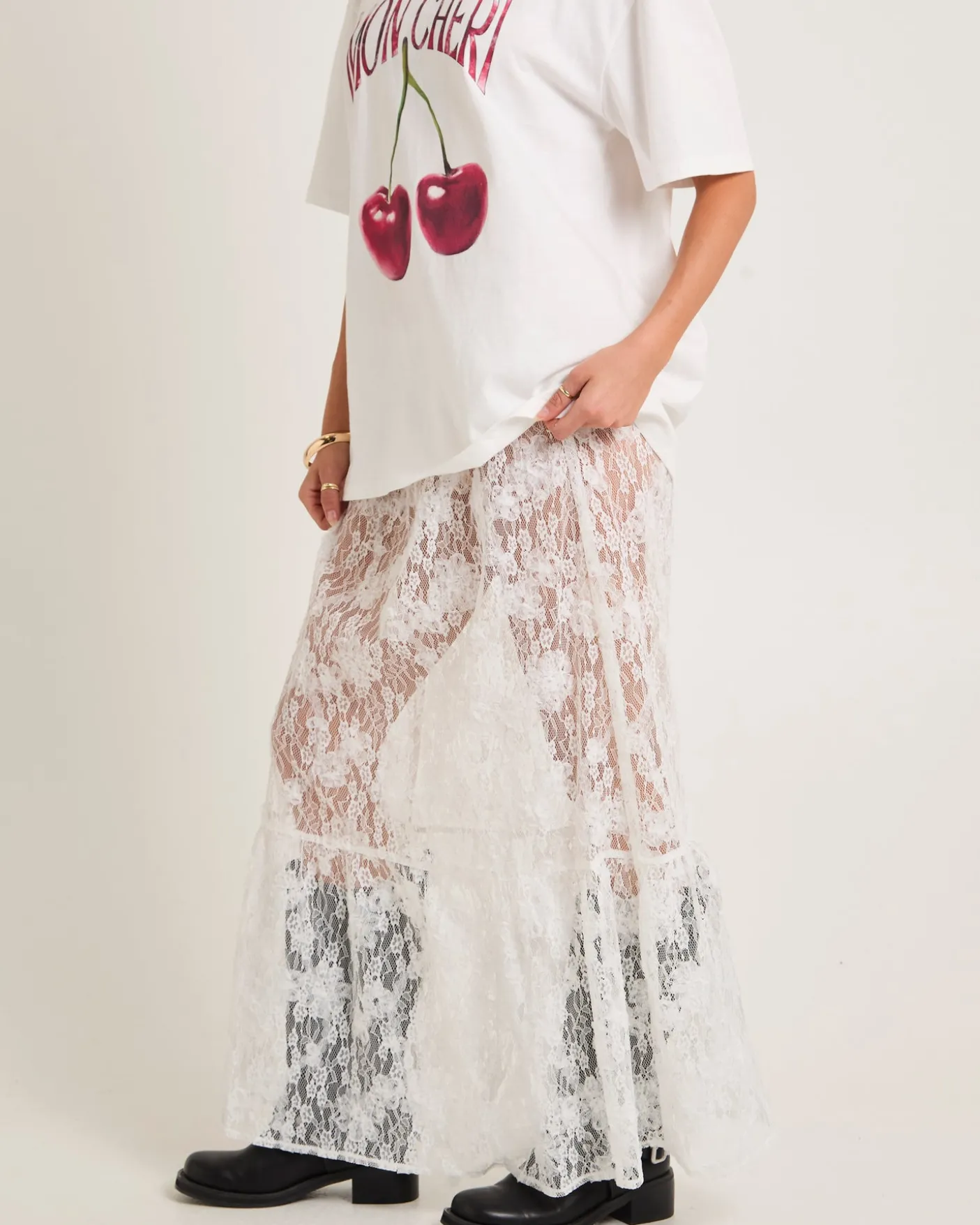 Imani Lace Tiered Maxi Skirt