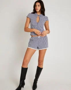 Ingrid Gingham Mini Shorts
