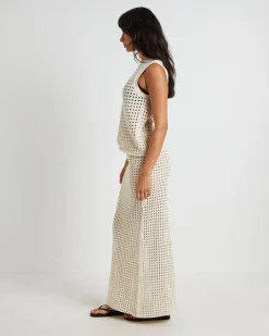 Iris Crochet Tank Top in Warm White