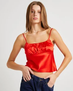 Ivy Ruched Silky Slip Top