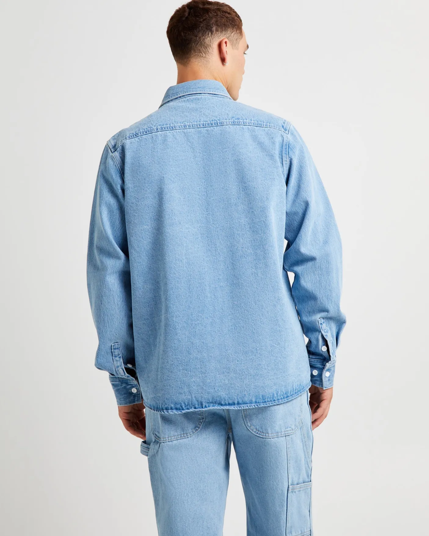 Jacinto Denim Long Sleeve Shirt Stone Wash Light Indigo