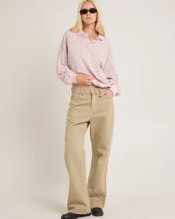 Jase Stripe Long Sleeve Polo Shirt