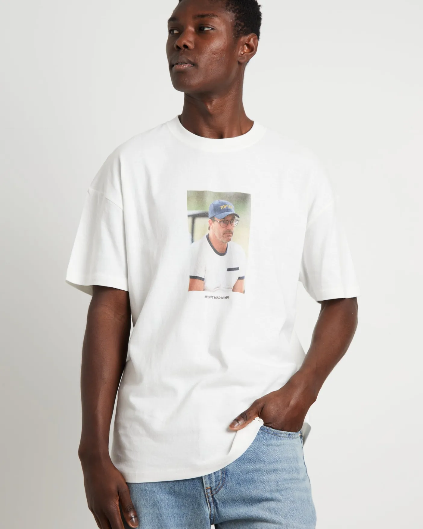 Jon Short Sleeve T-Shirt in Solid Washed White