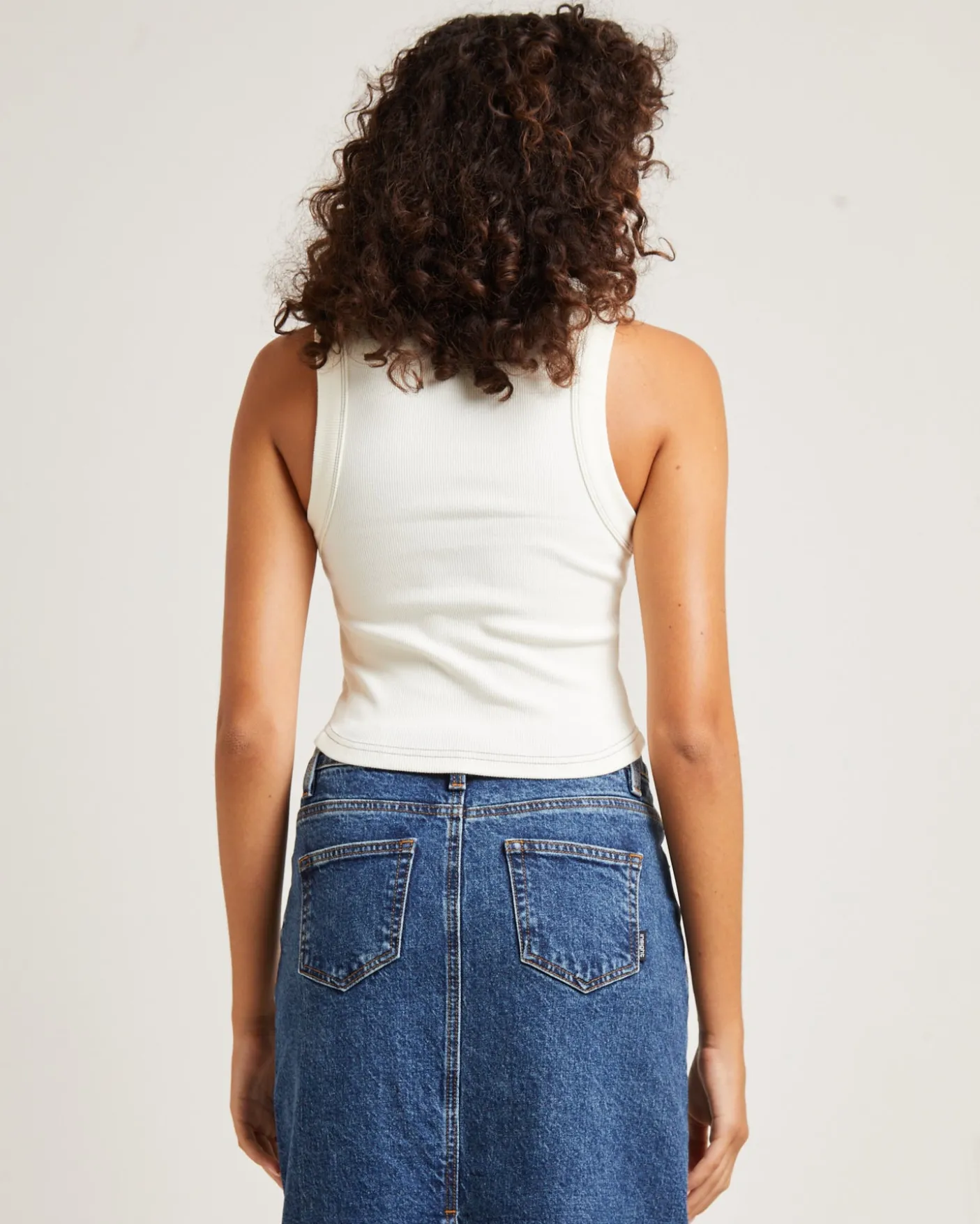 Jonesy Recut Singlet in Coconut