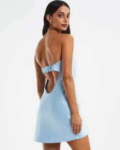 Kelsey Strapless Slip Dress Blue