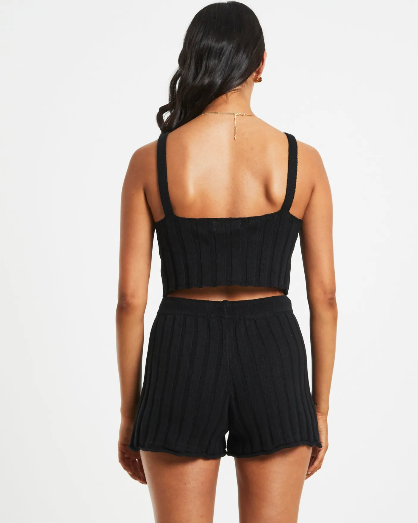 Knit Tank Top in Black