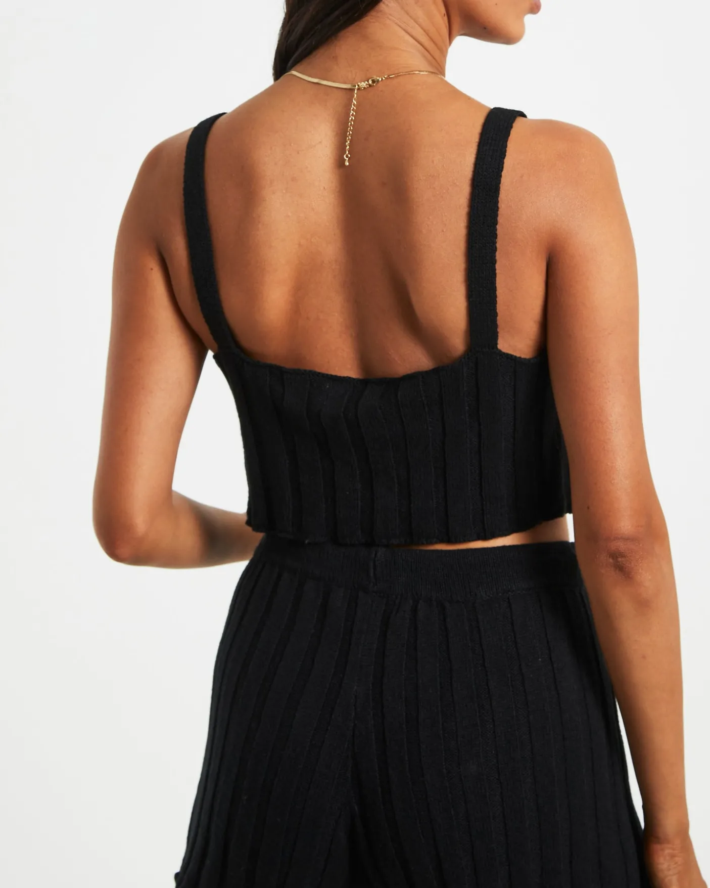 Knit Tank Top in Black