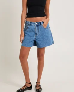 Kourtney Raw Chop Denim Shorts