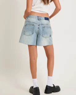 Kourtney Raw Chop Denim Shorts