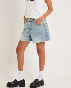 Kourtney Raw Chop Denim Shorts