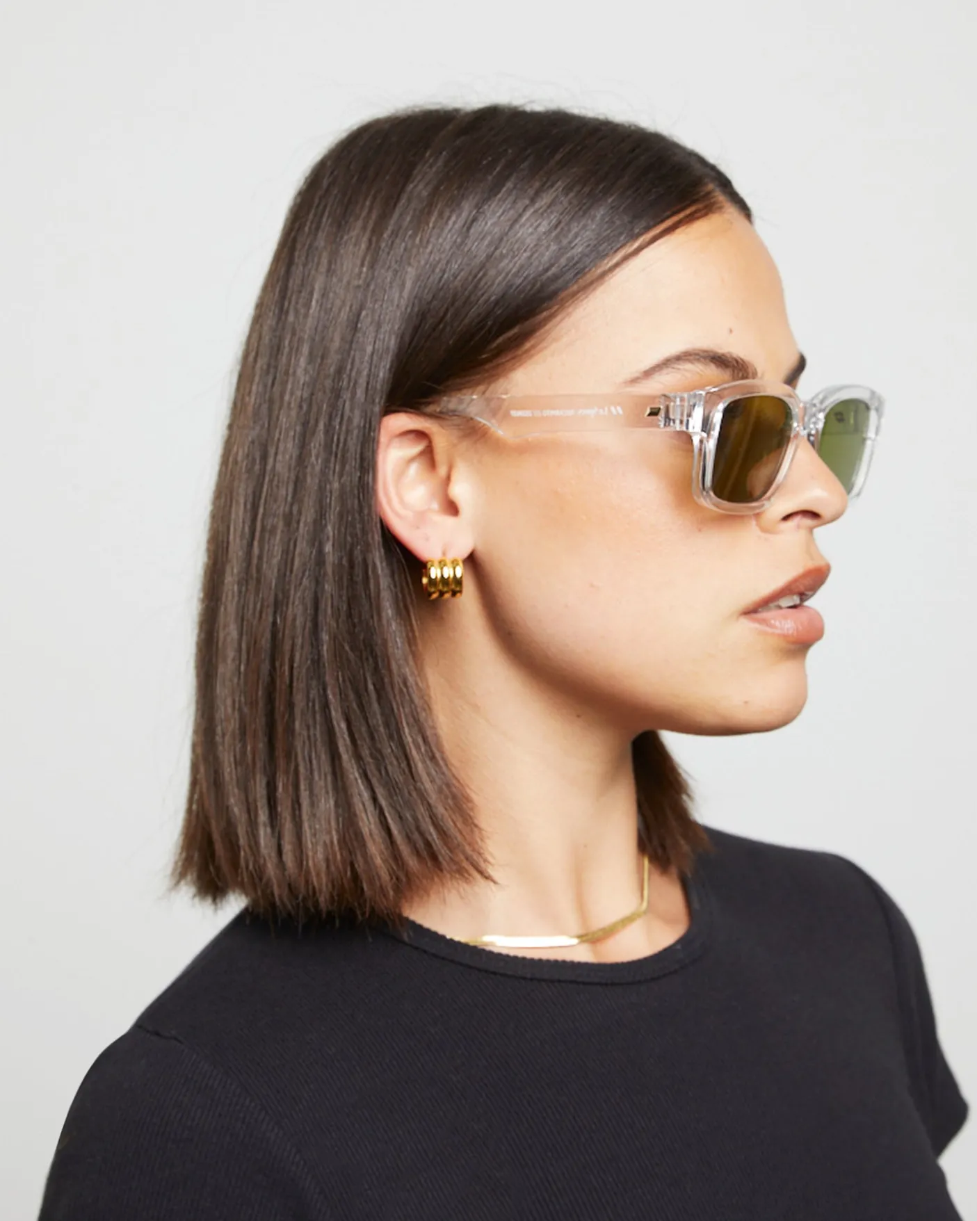 Le Sustain Recarmito Sunglasses in Crystal Clear Moss