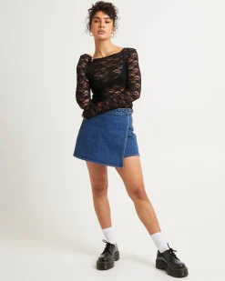 Leah Sheer Long Sleeve Lace Top