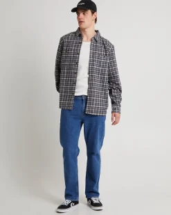Lee Worker Long Sleeve Shirt Brown Check