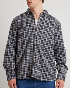 Lee Worker Long Sleeve Shirt Brown Check