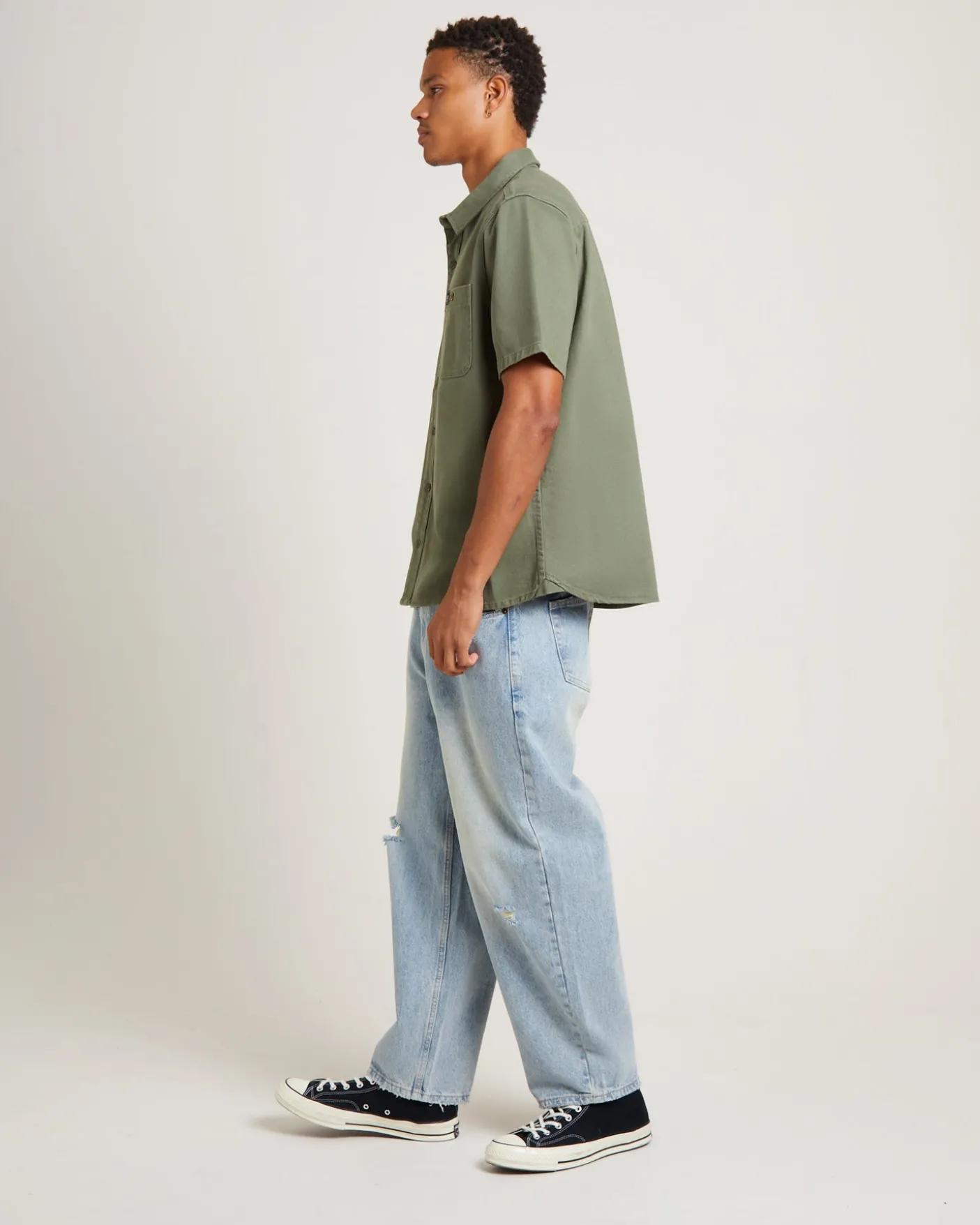 Lee Worker Short Sleeve Shirt in Dark Sage