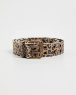 Leopard Canvas Eyelet Belt