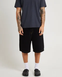 LIL C DENIM BAGGY SHORT WASHED BLACK