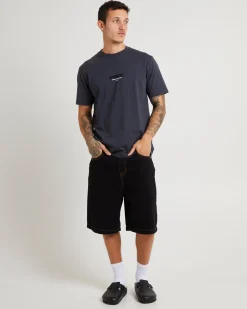 LIL C DENIM BAGGY SHORT WASHED BLACK