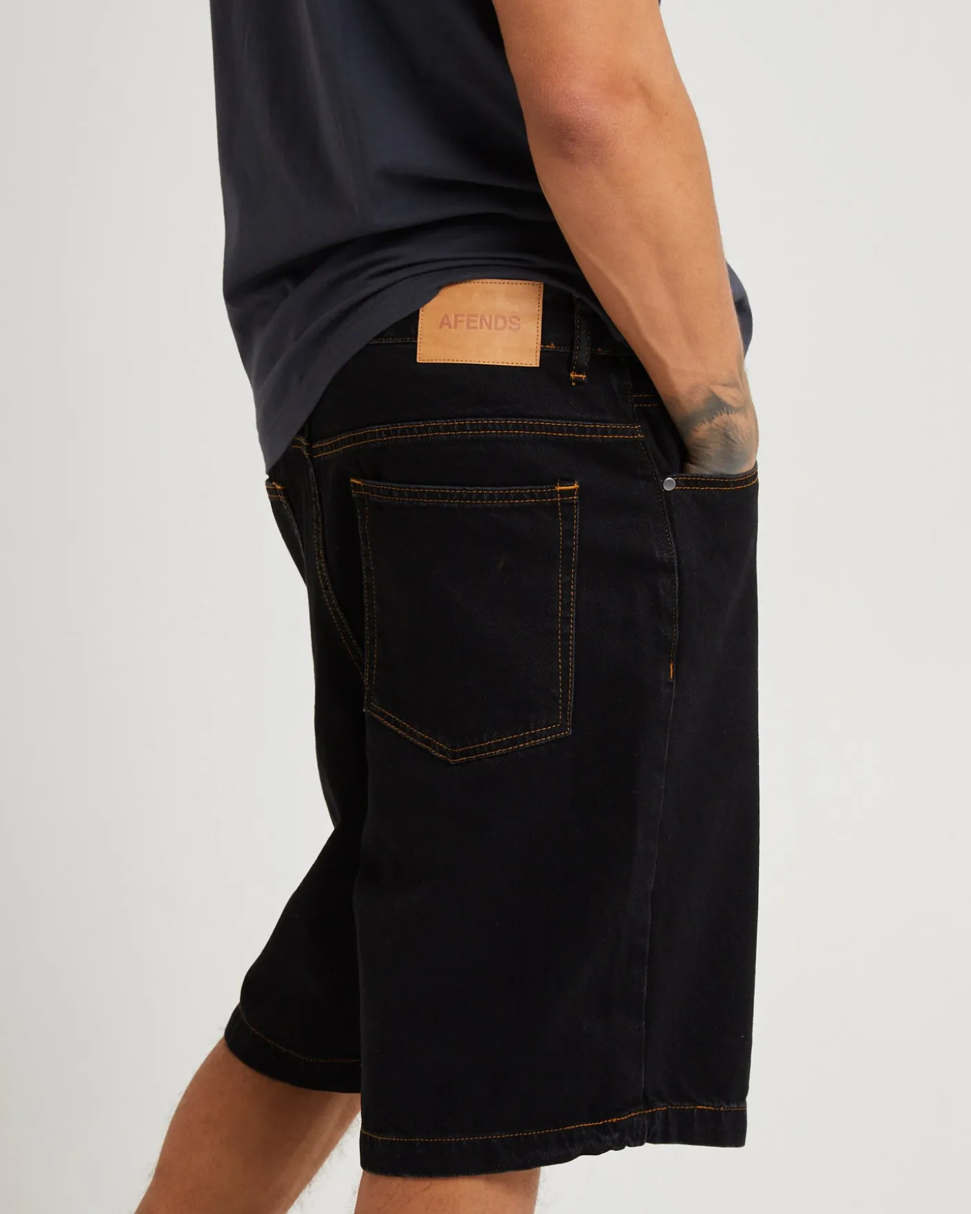 LIL C DENIM BAGGY SHORT WASHED BLACK