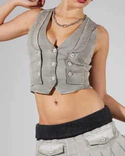 Lila Dirty Wash Waistcoat