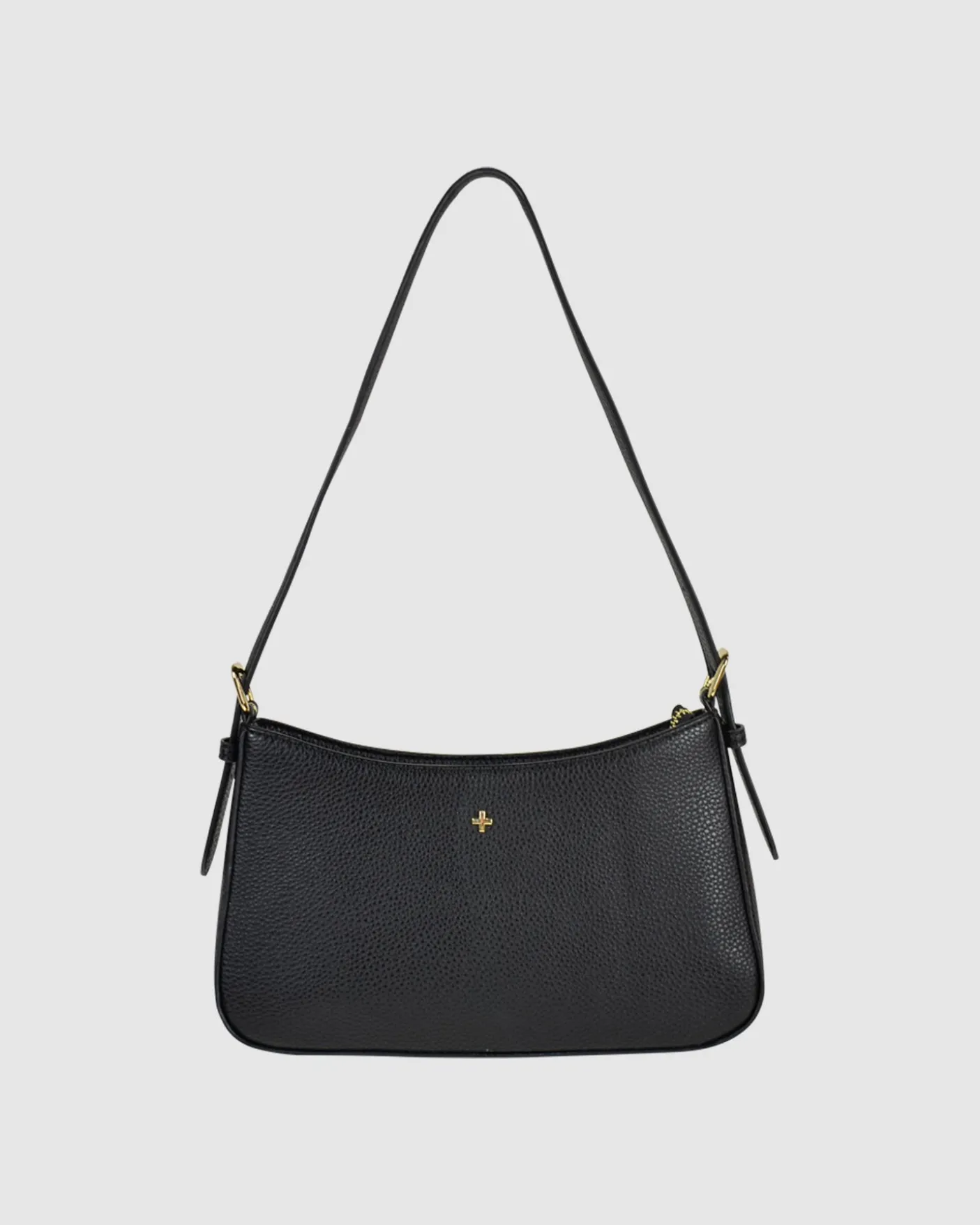 Lilu Shoulder Bag in Black Pebble Gold