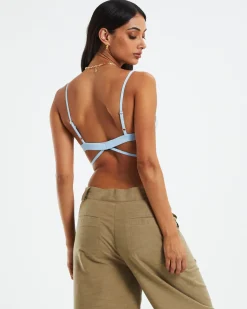 Lisa Strappy Knit Bralette Blue