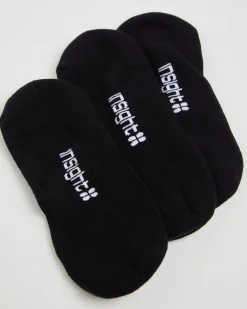 Logo Invisible Socks 3 Pack Black