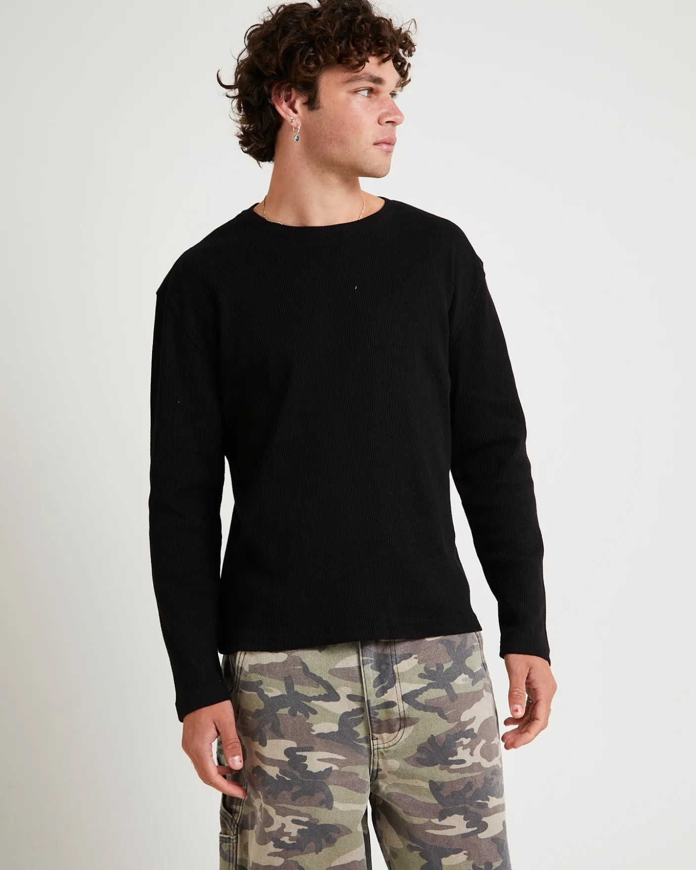 Long Sleeve Waffle Shirt