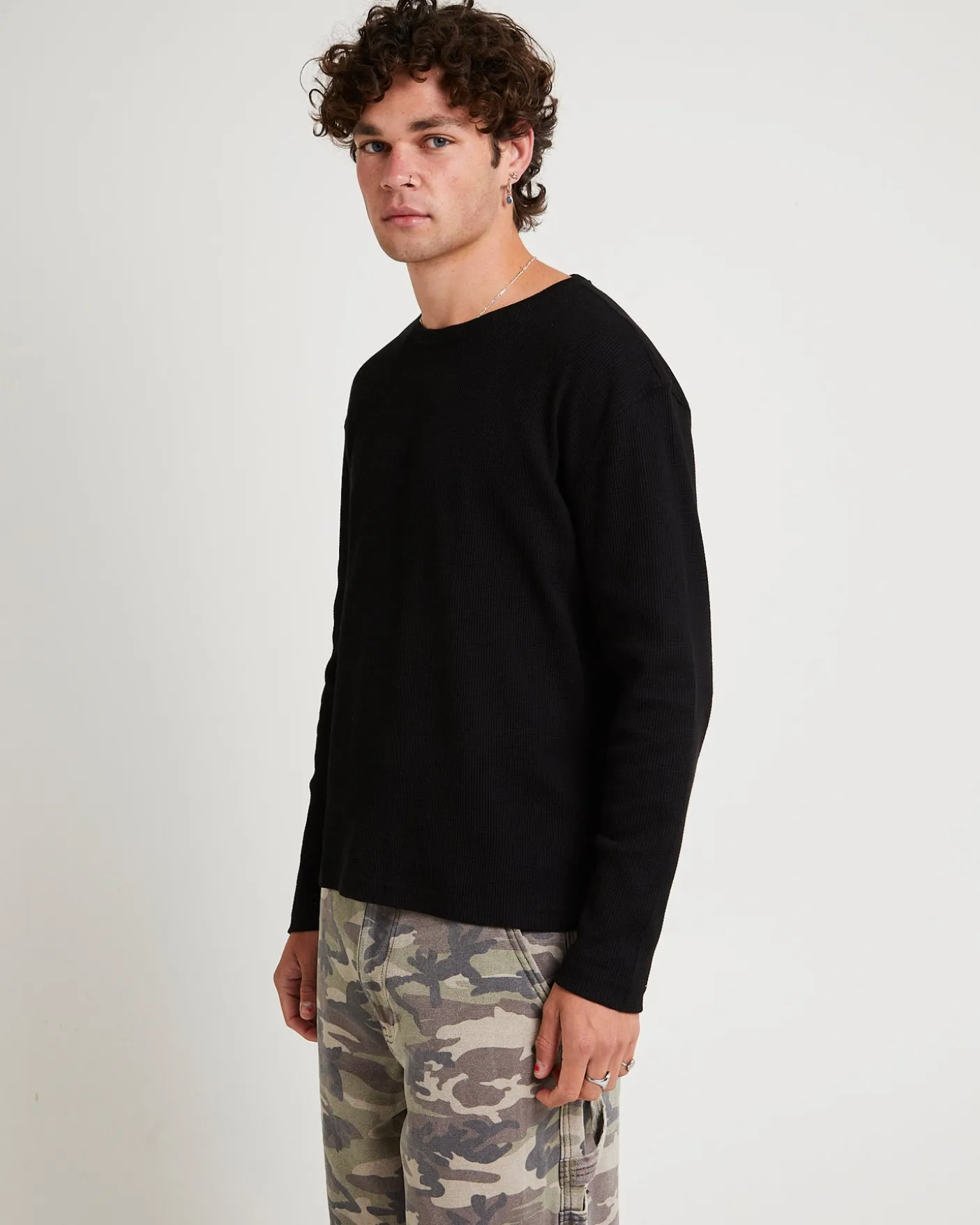 Long Sleeve Waffle Shirt