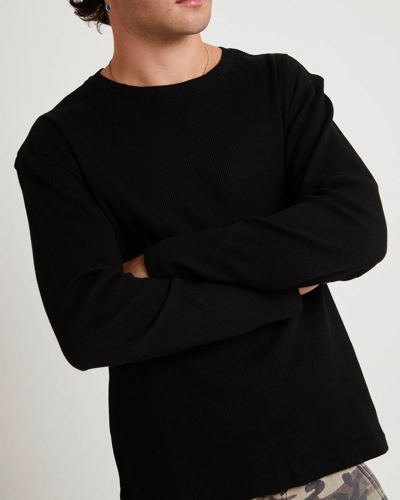 Long Sleeve Waffle Shirt