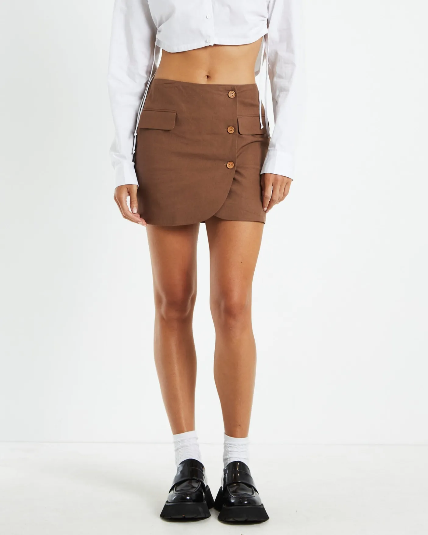 Lotti Wrap Blazer Skirt Brown