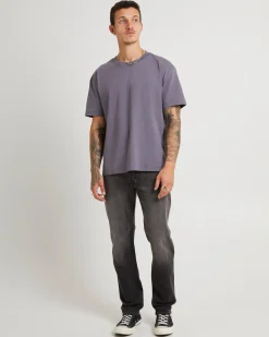 Lou Straight Denim Jeans Argent