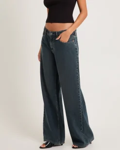 Low Slouched Denim Jeans Smoked Tea