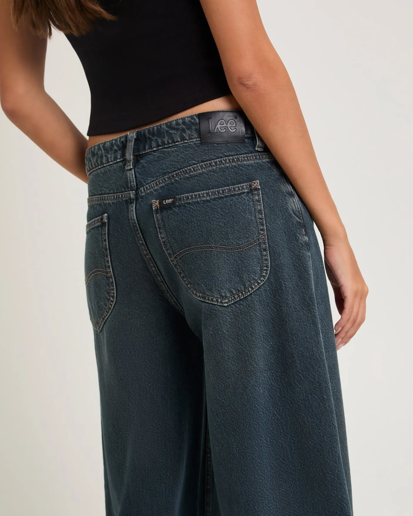 Low Slouched Denim Jeans Smoked Tea