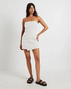 Lui Linen Mini Dress White