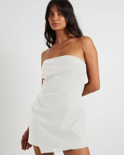 Lui Linen Mini Dress White