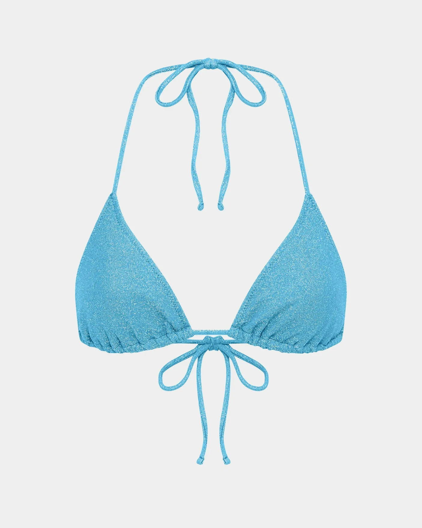 Lurex Halter Triangle Bikini Top