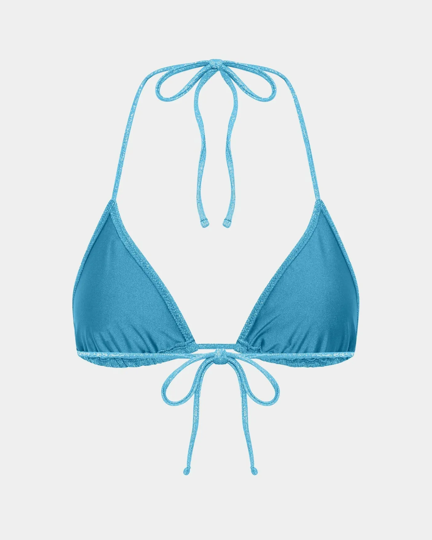 Lurex Halter Triangle Bikini Top