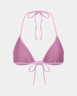 Lurex Halter Triangle Bikini Top