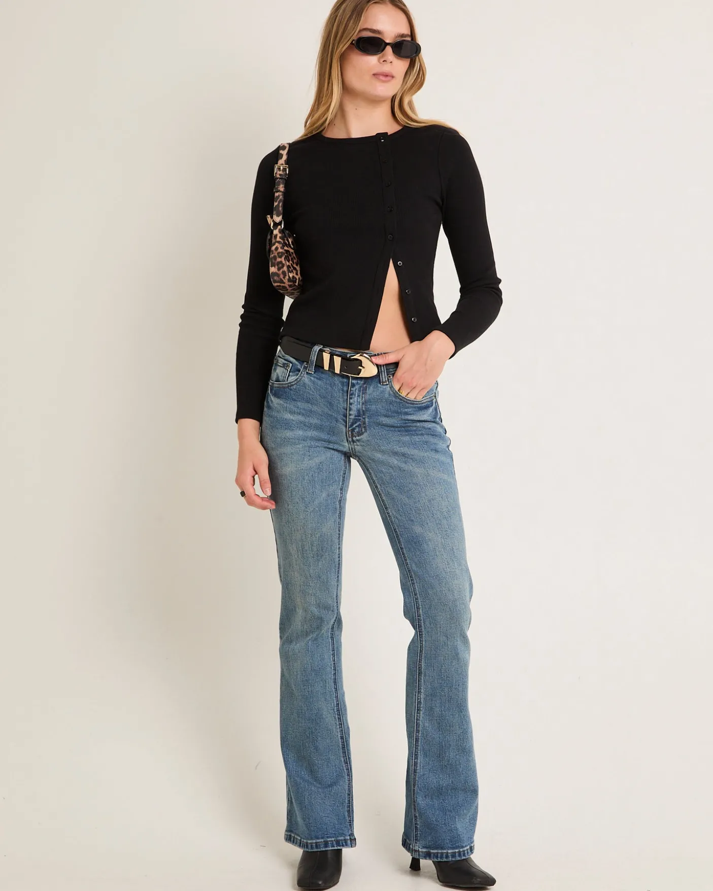 Maddy Button Asymmetric Top