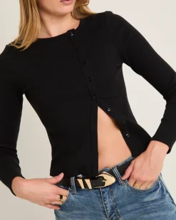 Maddy Button Asymmetric Top