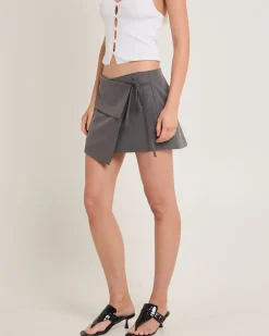 Maeve Tailored Wrap Mini Skirt